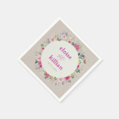 Vintage Wildblumen Schmetterlinge Hochzeit Serviette (Ecke)