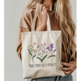 Vintage Wildblumen Selbstverständlichkeit Liebe Tragetasche