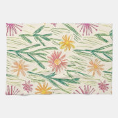 Vintage-Wildblumen-Skizze (10) Geschirrtuch (Horizontal)