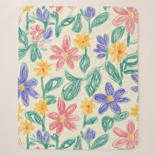 Vintage-Wildblumen-Skizze (1) Sherpadecke