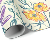 Vintage-Wildblumen-Skizze (2) Geschenkpapier (Rolleneckpunkt)
