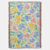 Vintage-Wildblumen-Skizze (3) Decke (Vorderseite Vertikal)