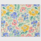 Vintage-Wildblumen-Skizze (3) Geschenkpapier (Flach)