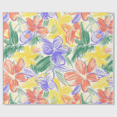 Vintage-Wildblumen-Skizze (5) Geschenkpapier (Flach)