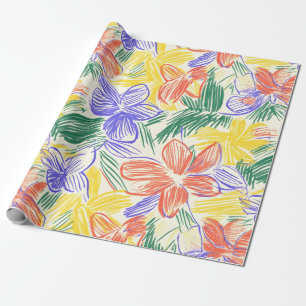 Vintage-Wildblumen-Skizze (5) Geschenkpapier