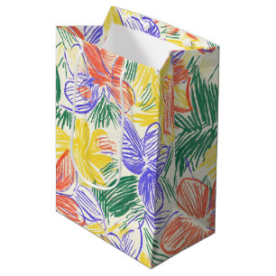 Vintage-Wildblumen-Skizze (5) Mittlere Geschenktüte