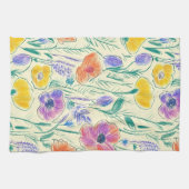 Vintage-Wildblumen-Skizze (6) Geschirrtuch (Horizontal)