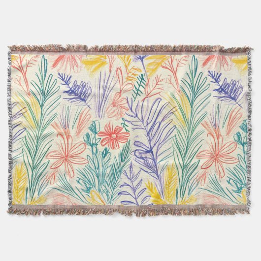 Vintage-Wildblumen-Skizze (7) Decke (Vorderseite)