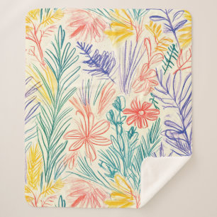 Vintage-Wildblumen-Skizze (7) Sherpadecke