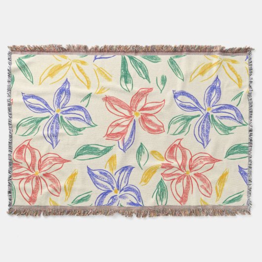 Vintage-Wildblumen-Skizze (8) Decke (Vorderseite)