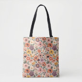 Vintage Wildblumen-Tages-Tasche Tasche (Vorderseite)