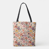 Vintage Wildblumen-Tages-Tasche Tasche (Rückseite)