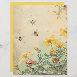 Vintage Wildblumen und Bienenbuch
