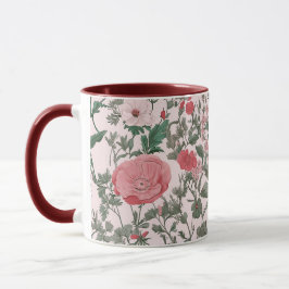 Vintage Wildblumen und Pflaumen rosa Tasse