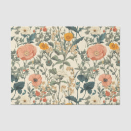 Vintage Wildblumen und Pflaumen Seidenpapier