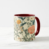 Vintage Wildblumen und Pflaumen Tasse (VorderseiteRechts)