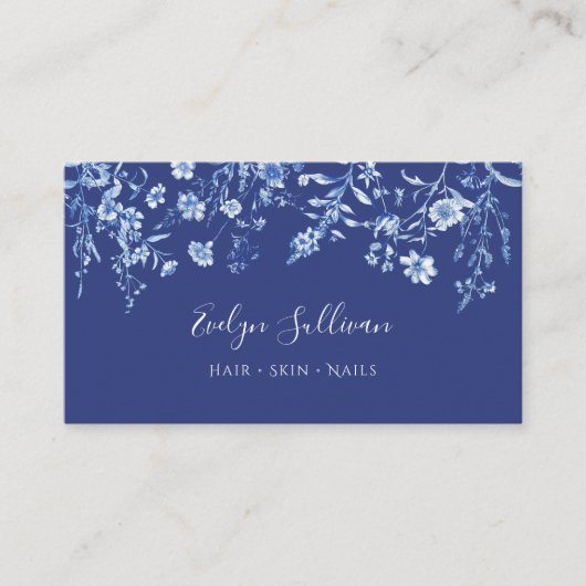 Vintage Wildblumen Visitenkarte (Vorderseite)