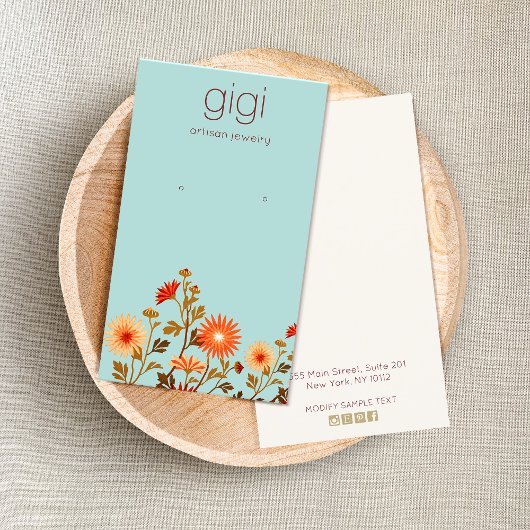 Vintage Wildblumen Visitenkarte