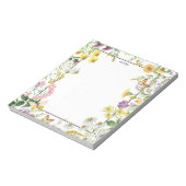 Vintage Wildblumen Wasserfarbe Garten Persönlich Notizblock (Rotiert)