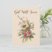 Vintage Wildblumen werden bald gut Karte (Stehend Vorderseite)