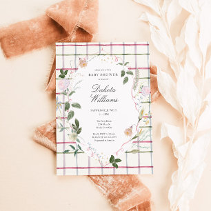 Vintage-Wildblumengarten-Party-Baby-Shower Einladung