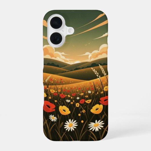 Vintage-Wildblumenwiese iPhone 16 Hülle (Rückseite)