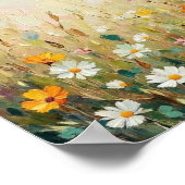 Vintage-Wildblumenwiese Landart-Kunst Poster (Ecke)