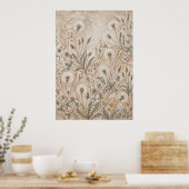 Vintage-Wildblumenwiesenplakat Poster (Küche)