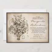 Vintage wilde Blume Brautduscheinladungen Einladung (Vorderseite)