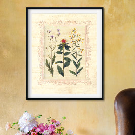 Vintage Wilde Blume Feminine Boudoir Print Poster
