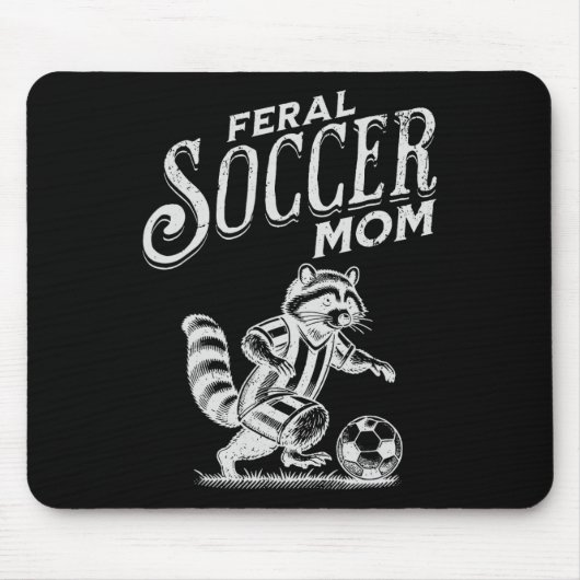 Vintage wilde Fußballmutter Waschbär Fußballspiele Mousepad (Vorne)