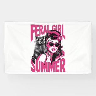 Vintage Wilde Mädchen Sommer Opossum Lustiger Wasc Banner