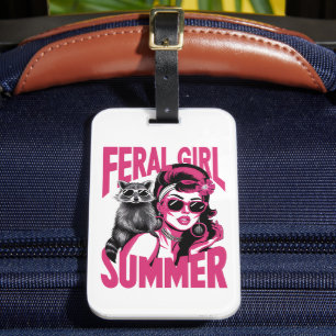 Vintage Wilde Mädchen Sommer Opossum Lustiger Wasc Gepäckanhänger