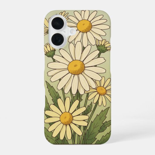 Vintage Wilde Margeriten iPhone 16 Hülle (Rückseite)