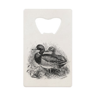 Vintage wilde Stockente duckt personalisierte Kreditkarten Flaschenöffner