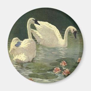 Vintage wilde Tier-Vögel, viktorianische weiße Magnet