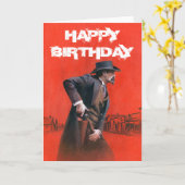 Vintage wilde Westpistolenheld-Geburtstags-Karte Karte (Gelbe Blume)