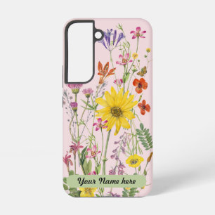 Vintage Wilde Wildblumen - Namen anpassen Samsung Galaxy Hülle