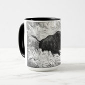 Vintage wilder Eber-Jagd Tasse (Vorderseite Links)