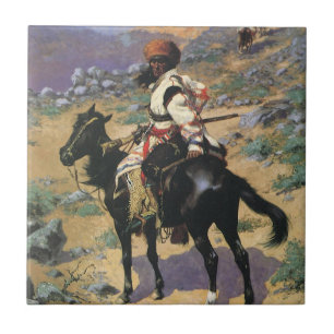 Vintage Wilder Westen, Ein Indianischer Trapper vo Fliese