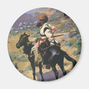 Vintage Wilder Westen, Ein Indianischer Trapper vo Magnet