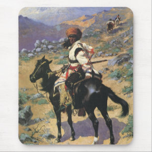 Vintage Wilder Westen, Ein Indianischer Trapper vo Mousepad