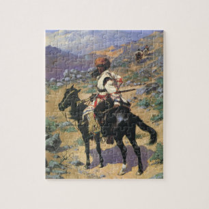 Vintage Wilder Westen, Ein Indianischer Trapper vo Puzzle