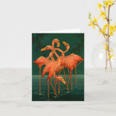 Vintage wildes Tier-Vögel, tropische rosa Karte (Gelbe Blume)