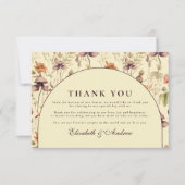 Vintage Wildflower Arch Elegant Wedding Dankeskarte (Vorderseite)