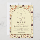 Vintage Wildflower Arch Elegant Wedding Save The Date (Vorderseite)