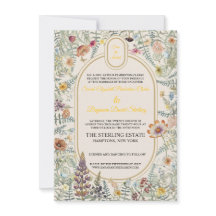 Vintage-Wildflower-Blumen-Hochzeitseinladung