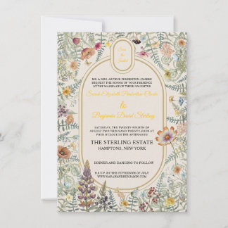 Vintage-Wildflower-Blumen-Hochzeitseinladung Einladung