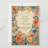 Vintage Wildflower Botanical Baby Shower Einladung (Vorderseite)