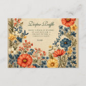 Vintage Wildflower Botanical Diapper Raffle  Begleitkarte (Vorderseite)